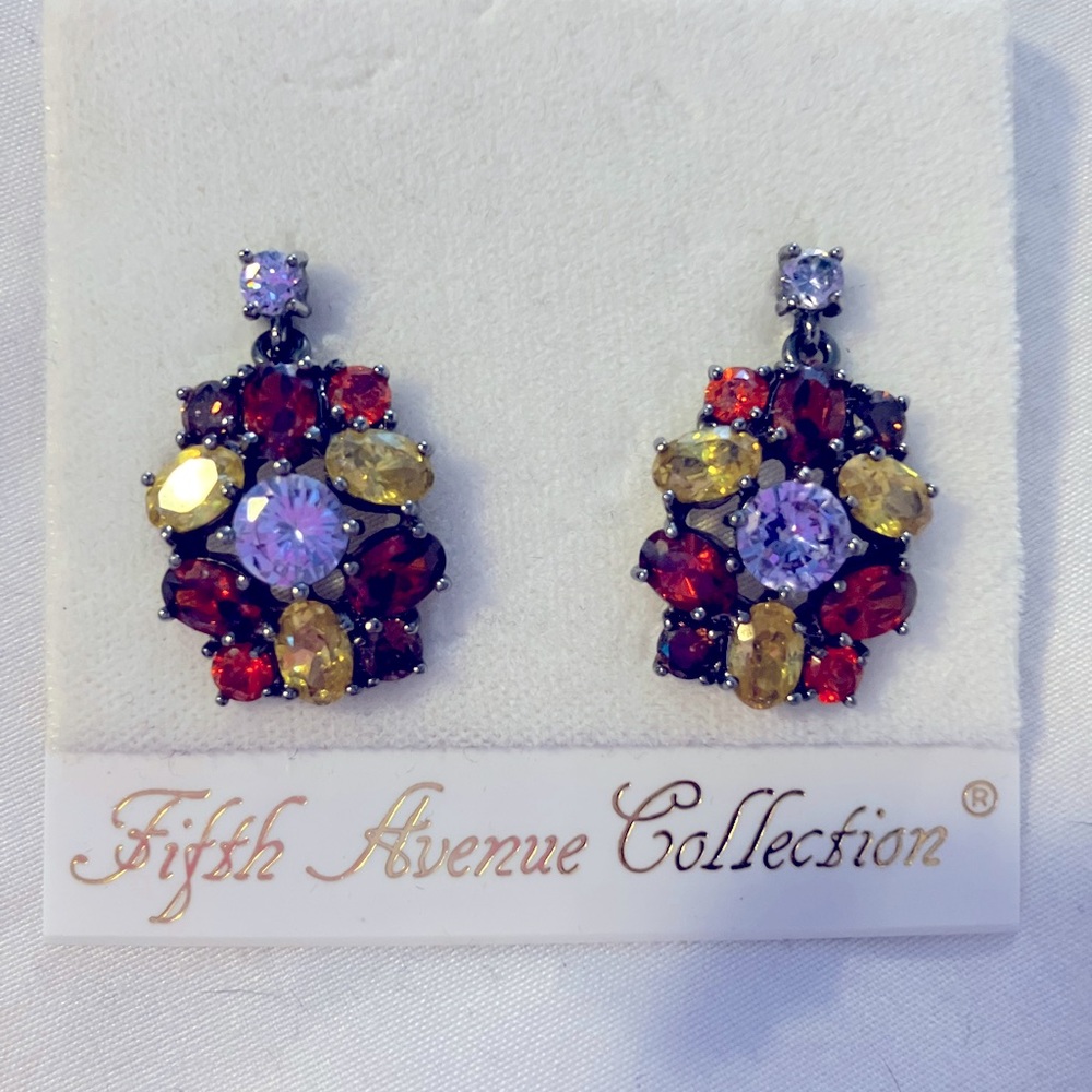 colourful drop earrings with 14kt gold posts